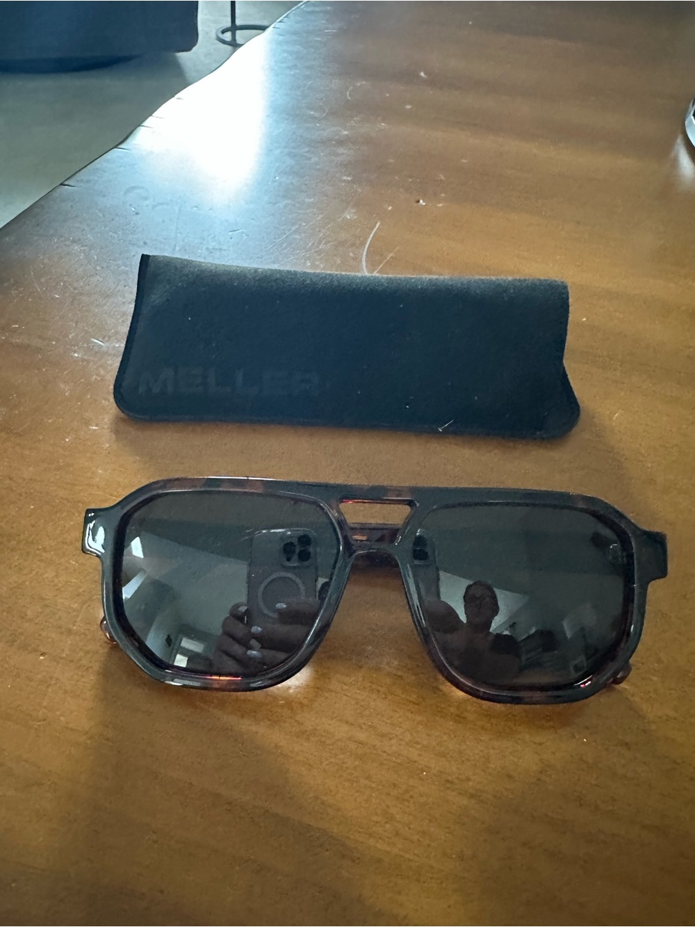 Meller SE Tigcar Unisex Sunglasses — Dark Tortoiseshell Frame, Gray Lenses